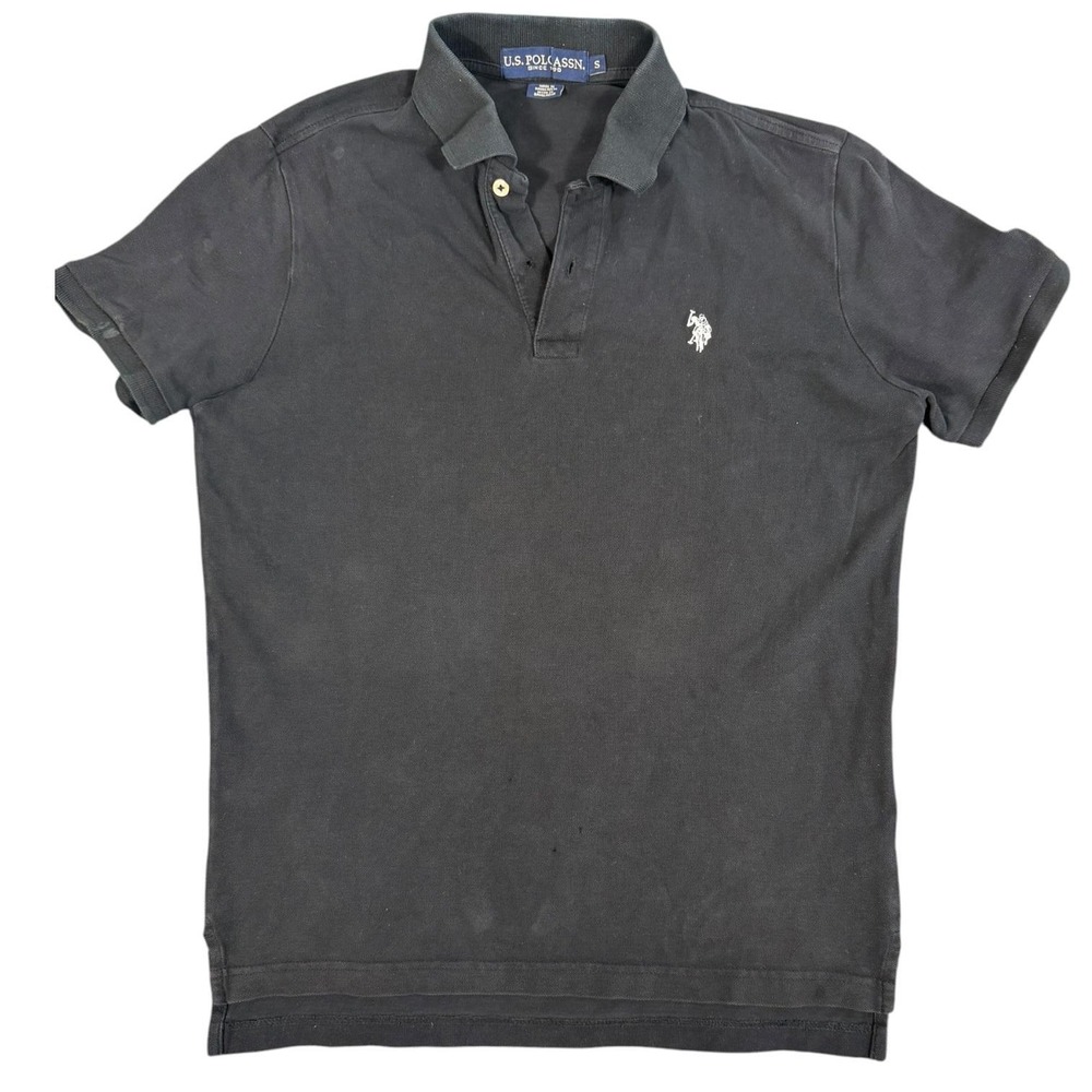 U.S. Polo Assn Polo Shirt Mens Small Black Short Sleeve Cotton Logo Classic Pony